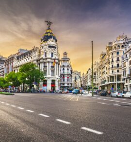 Madrid, Spain cityscape a